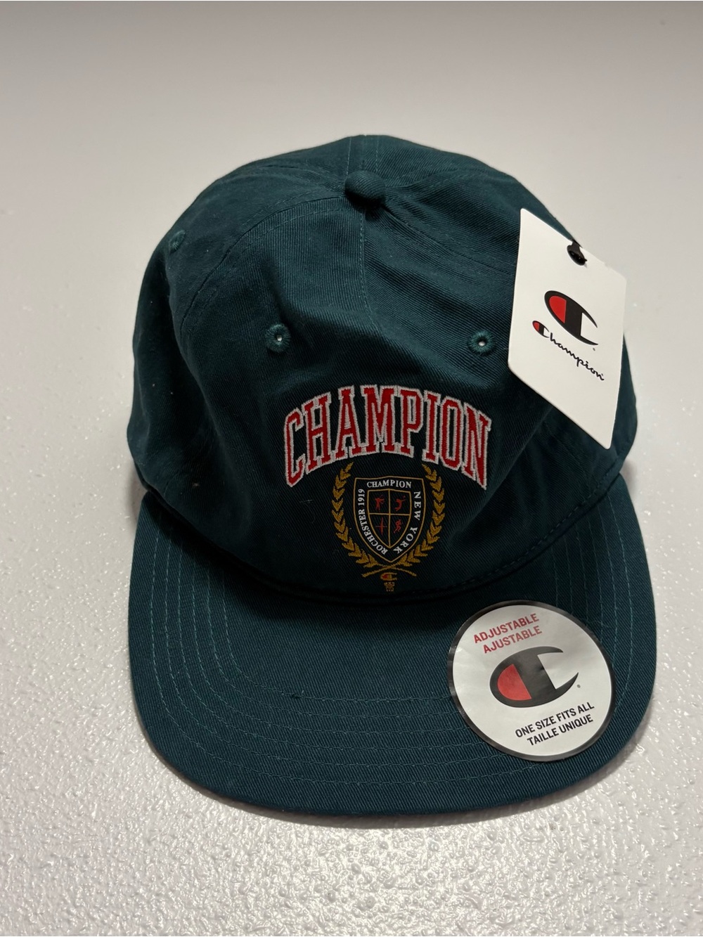 Champions Lauren Shield Flat Brik Dark Geeen Retro Collegiate Gorpcore NWT